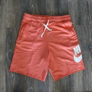 NWT NIKE MEN'S TERRY‎ LOGO ALUMNI SHORTS TRACE ORANGE